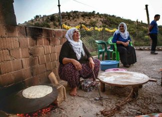 Jinên Kurd li Danimarka Nanê Şkeva lidixin